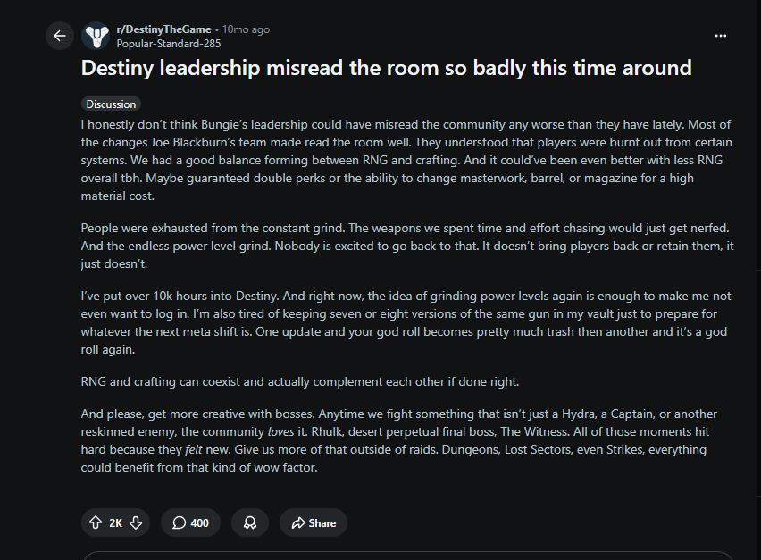 Bungie leadership failed