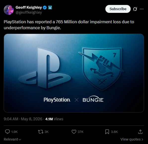 massive $765 million loss