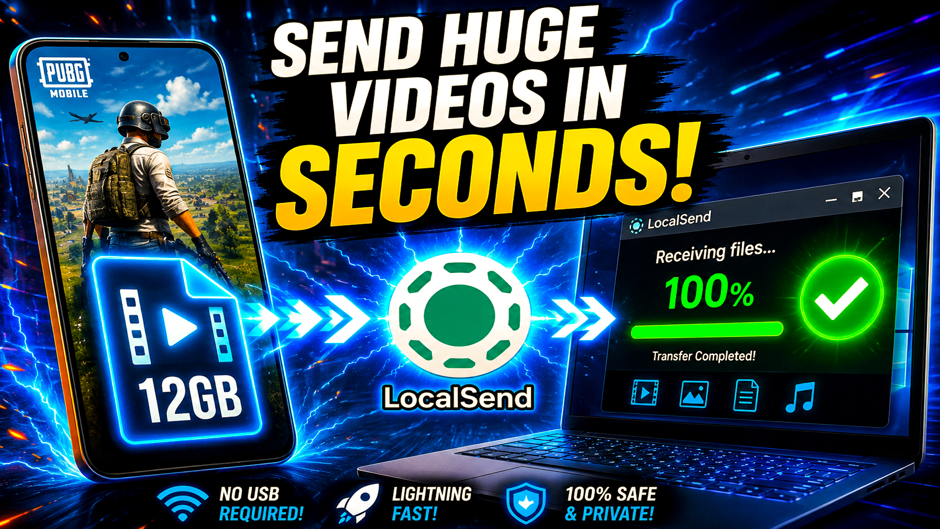 How to Transfer HUGE Gameplay Videos from Your Phone to PC in Seconds! (FREE App)